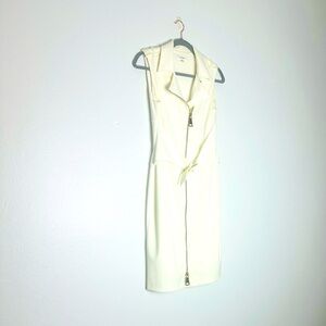Calvin Klein Creamy White Zip-Front Midi Dress